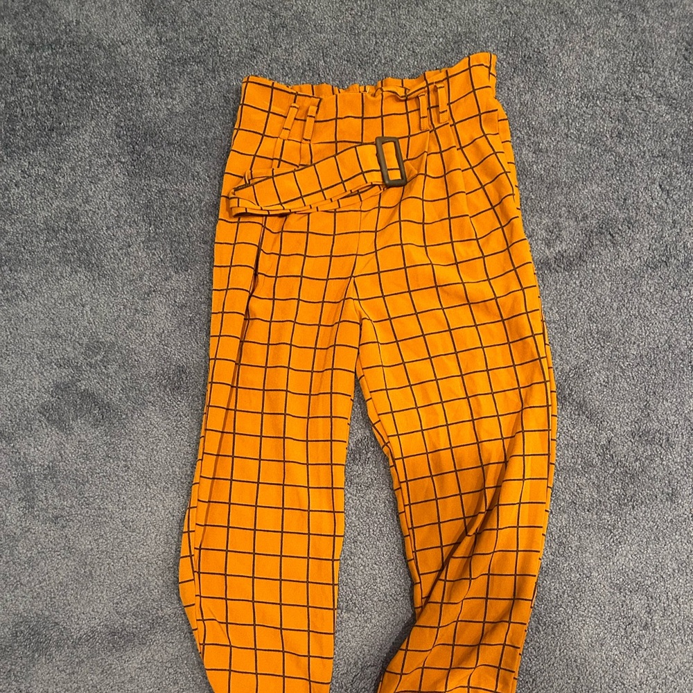 Gathered waist work pants